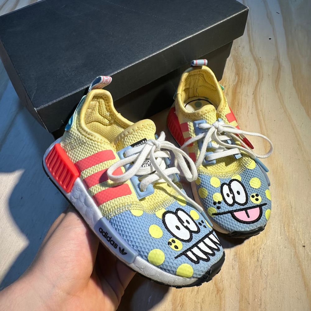 Adidas Kids Kevin Lyons NMD_R1 Refined Shoes Yellow Blue Monster Sneaker Size 7K